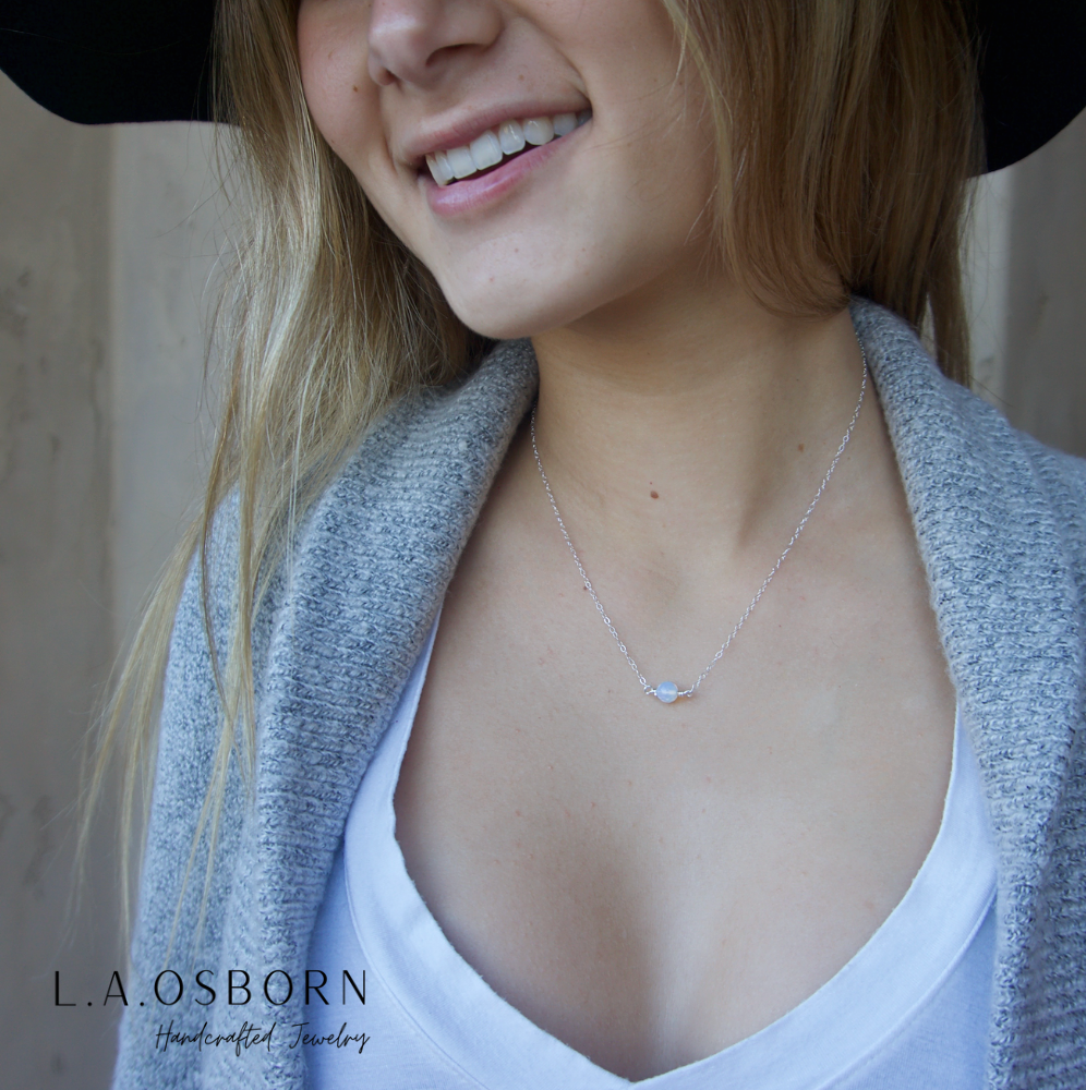 Delicate Round Opalite Necklace