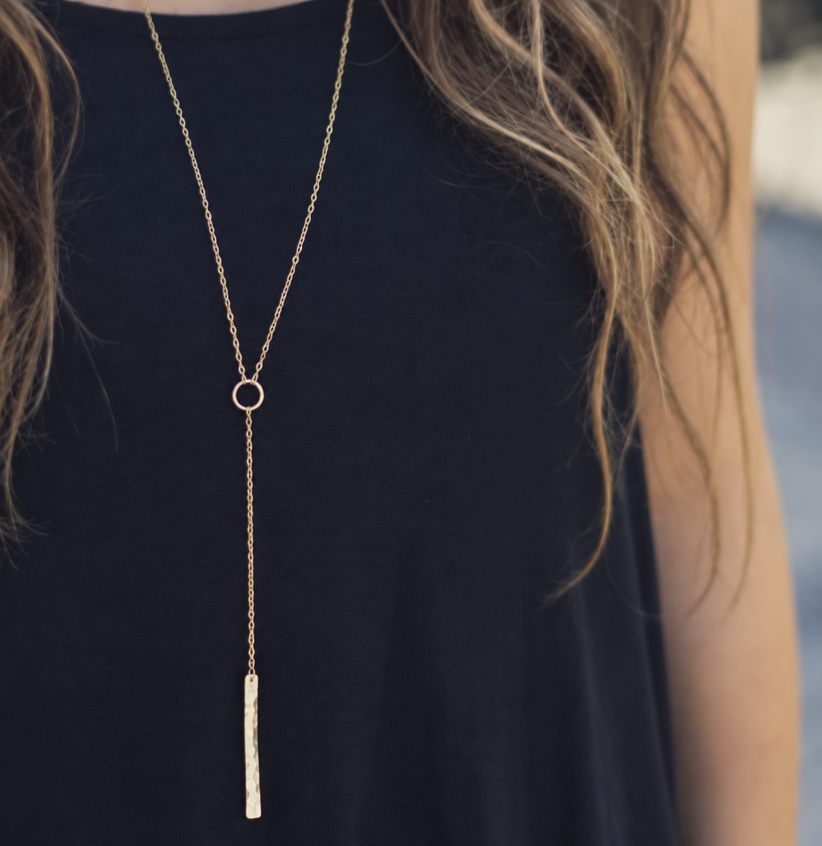 Long Lariat Bar Necklace