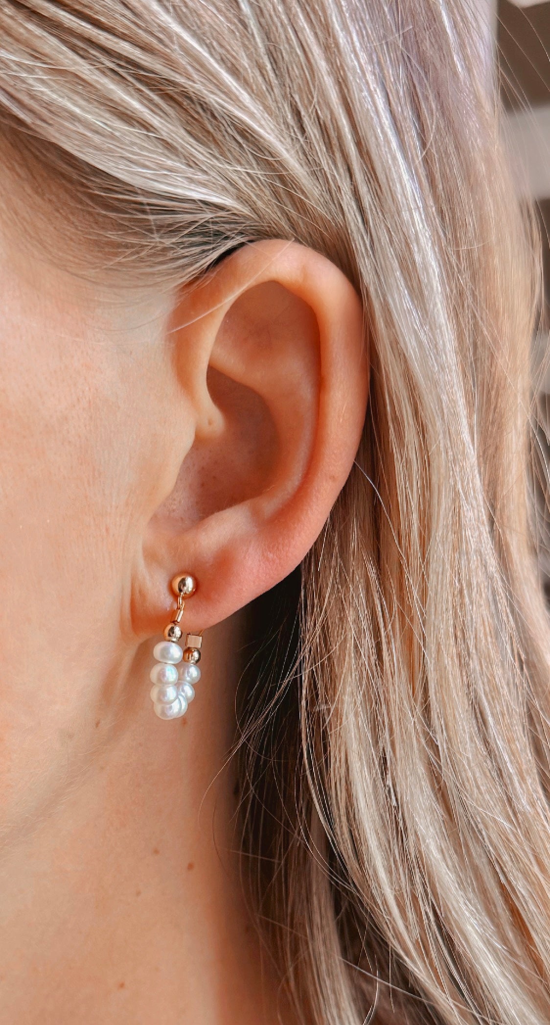 Freshwater Pearl Front Back Earrings