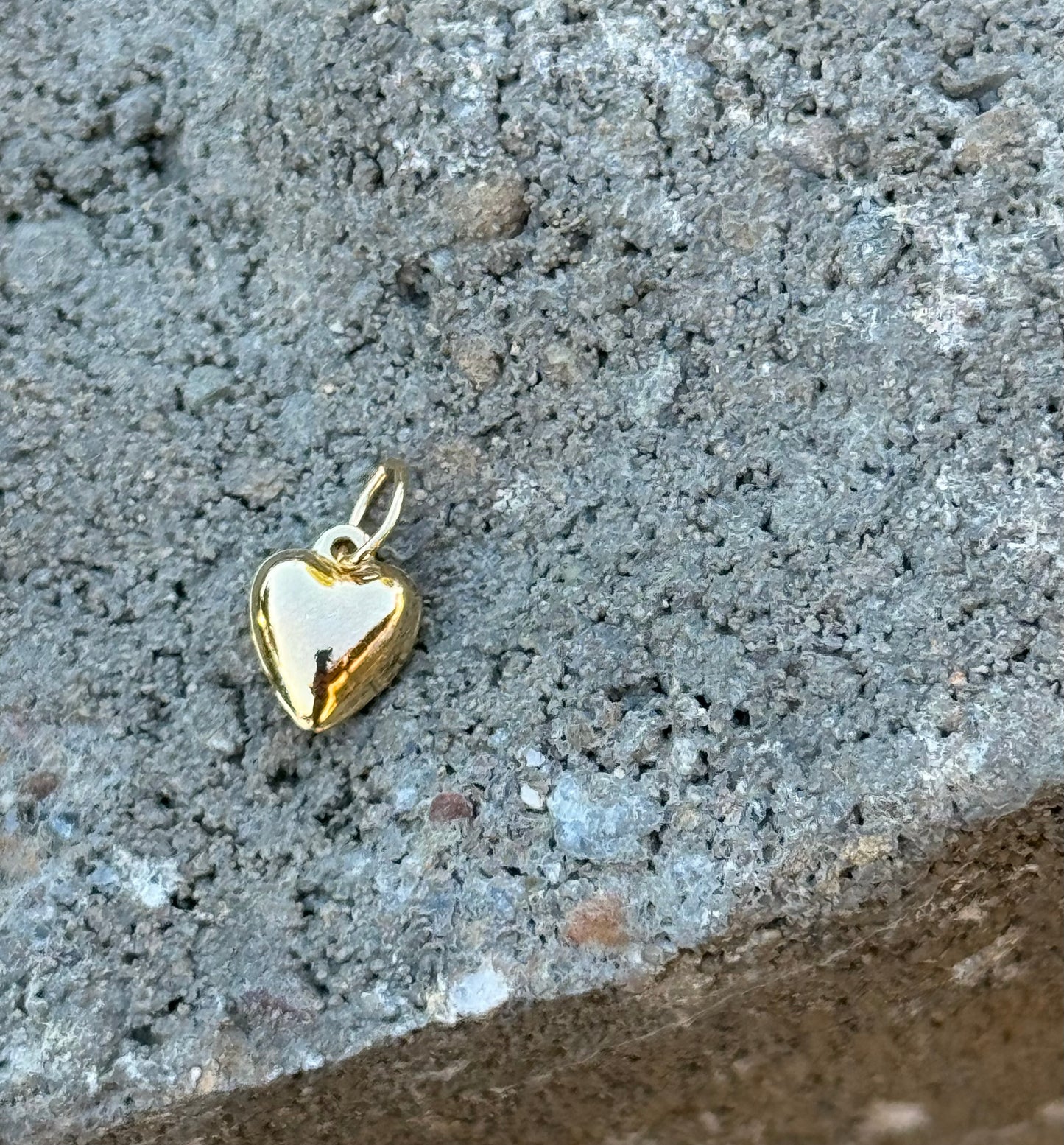 14k Gold Filled Puffy Heart Charm