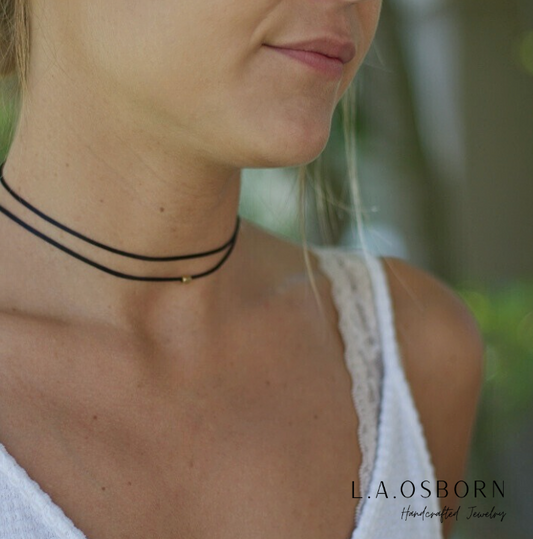 Ultra Thin Black Wrap Choker