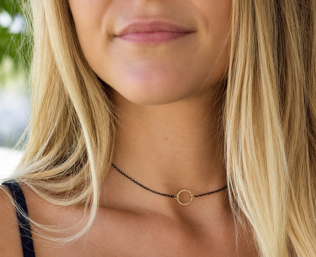 Boho Open Circle Choker Necklace
