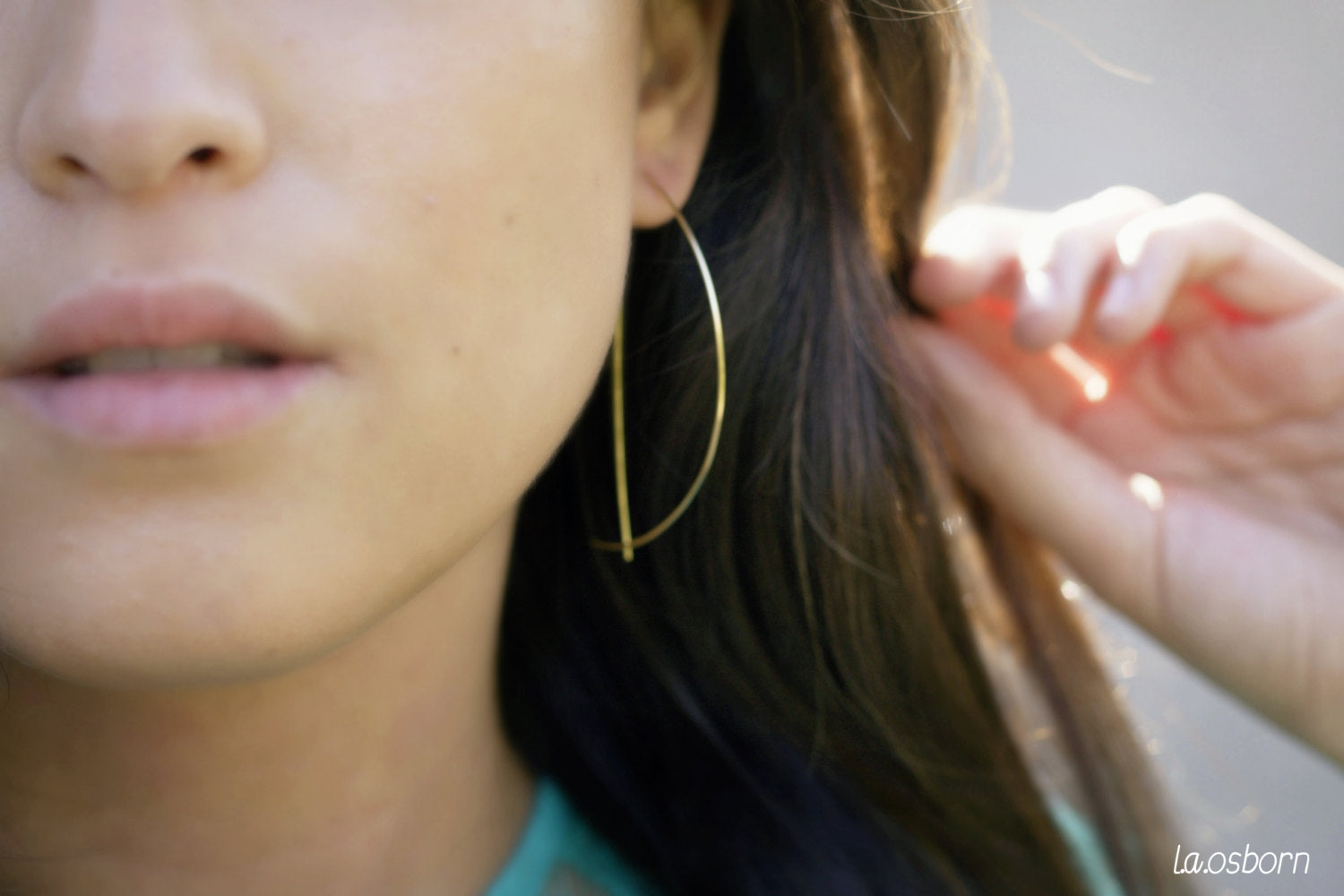 Gold half deals moon hoop earrings